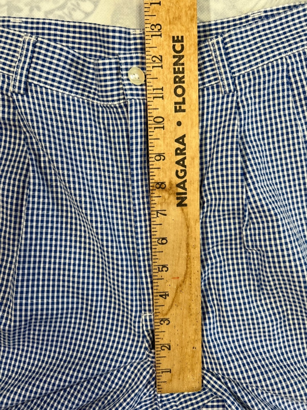 Jos. A. Bank Mens Shorts 33 Stays Cool Pleated Gingham Seersucker Blue Check NWT - Picture 8 of 11